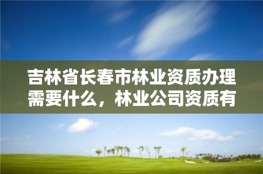吉林省长春市林业资质办理需要什么,林业公司资质有哪几个