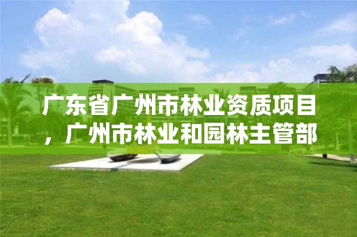 广东省广州市林业资质项目，广州市林业和园林主管部门