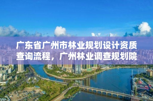 广东省广州市林业规划设计资质查询流程，广州林业调查规划院