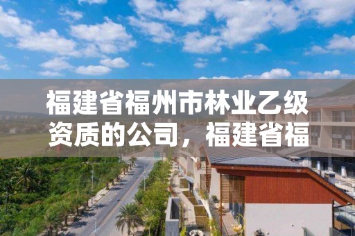 福建省福州市林业乙级资质的公司，福建省福州市林业乙级资质的公司有哪些