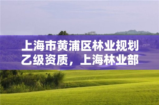 上海市黄浦区林业规划乙级资质,上海林业部