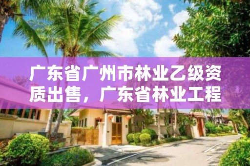 广东省广州市林业乙级资质出售，广东省林业工程师资格条件