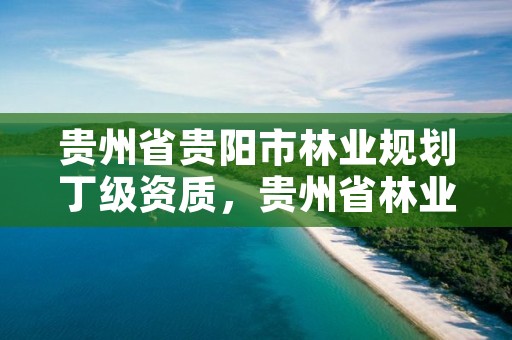 贵州省贵阳市林业规划丁级资质,贵州省林业规划院