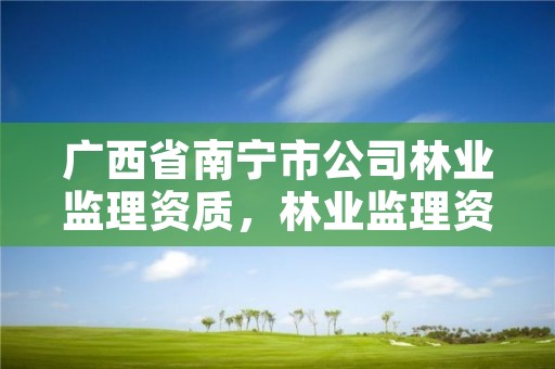 广西省南宁市公司林业监理资质,林业监理资料整理目录