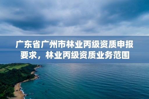 广东省广州市林业丙级资质申报要求，林业丙级资质业务范围