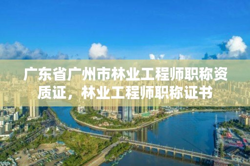 广东省广州市林业工程师职称资质证，林业工程师职称证书
