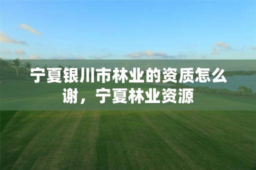 宁夏银川市林业的资质怎么谢,宁夏林业资源