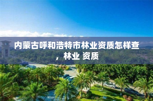 内蒙古呼和浩特市林业资质怎样查,林业 资质