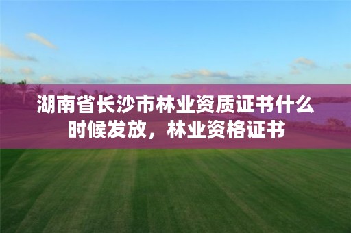 湖南省长沙市林业资质证书什么时候发放，林业资格证书