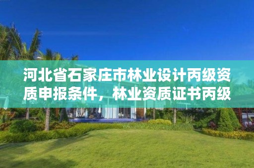 河北省石家庄市林业设计丙级资质申报条件,林业资质证书丙级
