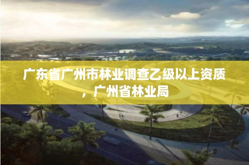 广东省广州市林业调查乙级以上资质，广州省林业局