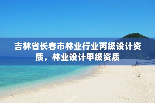 吉林省长春市林业行业丙级设计资质,林业设计甲级资质
