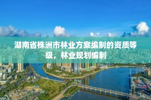 湖南省株洲市林业方案编制的资质等级，林业规划编制