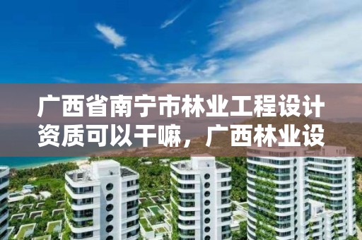 广西省南宁市林业工程设计资质可以干嘛,广西林业设计公司挂靠