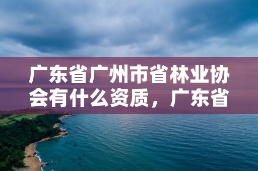 广东省广州市省林业协会有什么资质,广东省林业学会信息网