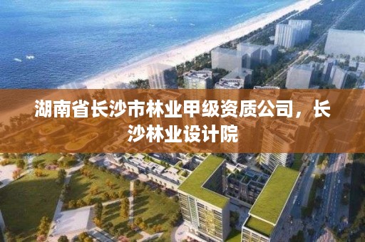 湖南省长沙市林业甲级资质公司，长沙林业设计院