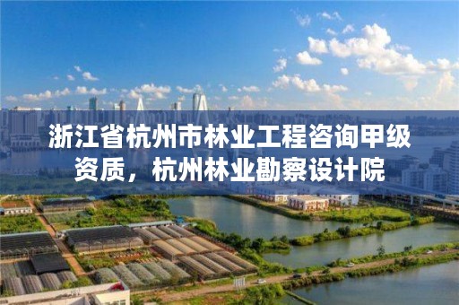 浙江省杭州市林业工程咨询甲级资质，杭州林业勘察设计院