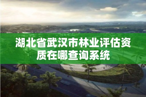 湖北省武汉市林业评估资质在哪查询系统
