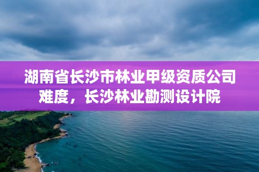 湖南省长沙市林业甲级资质公司难度，长沙林业勘测设计院