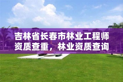 吉林省长春市林业工程师资质查重,林业资质查询