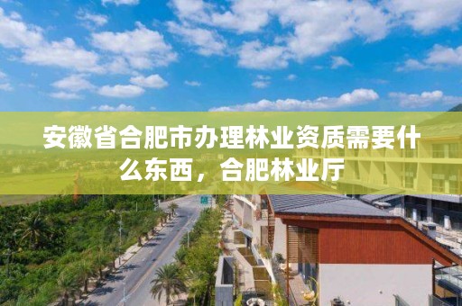 安徽省合肥市办理林业资质需要什么东西,合肥林业厅