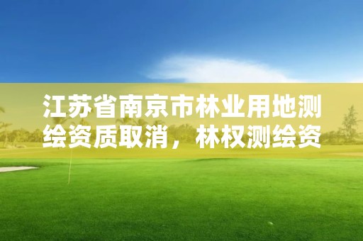 江苏省南京市林业用地测绘资质取消,林权测绘资质