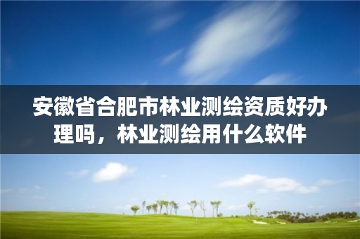 安徽省合肥市林业测绘资质好办理吗,林业测绘用什么软件