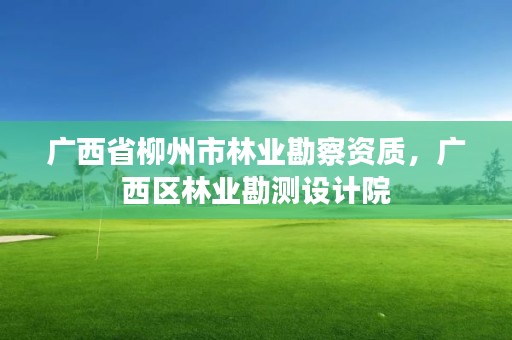 广西省柳州市林业勘察资质,广西区林业勘测设计院