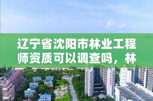 辽宁省沈阳市林业工程师资质可以调查吗,林业工程师职称评定条件2020