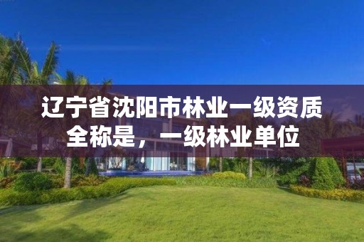 辽宁省沈阳市林业一级资质全称是,一级林业单位