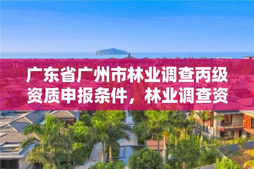 广东省广州市林业调查丙级资质申报条件,林业调查资质办理