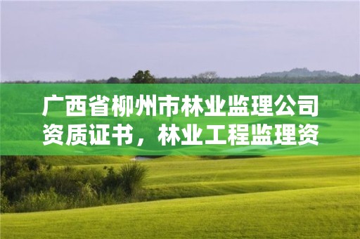 广西省柳州市林业监理公司资质证书,林业工程监理资质