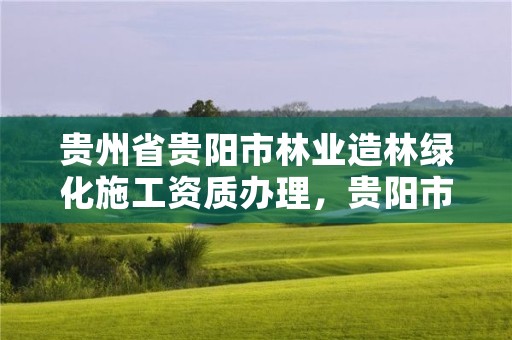 贵州省贵阳市林业造林绿化施工资质办理,贵阳市园林绿化