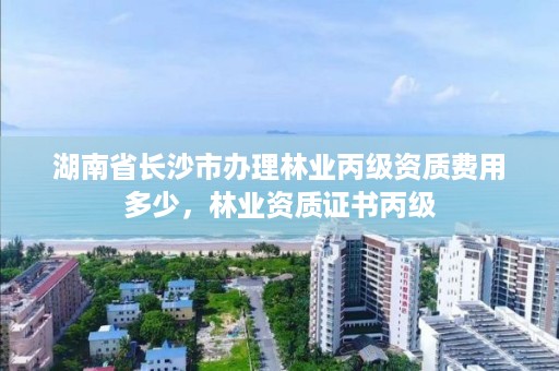 湖南省长沙市办理林业丙级资质费用多少，林业资质证书丙级