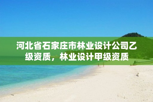 河北省石家庄市林业设计公司乙级资质，林业设计甲级资质