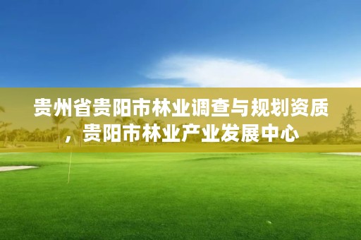 贵州省贵阳市林业调查与规划资质,贵阳市林业产业发展中心