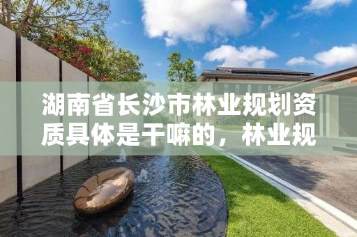 湖南省长沙市林业规划资质具体是干嘛的，林业规划院属于什么单位