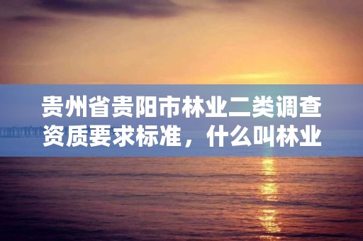 贵州省贵阳市林业二类调查资质要求标准,什么叫林业二类调查