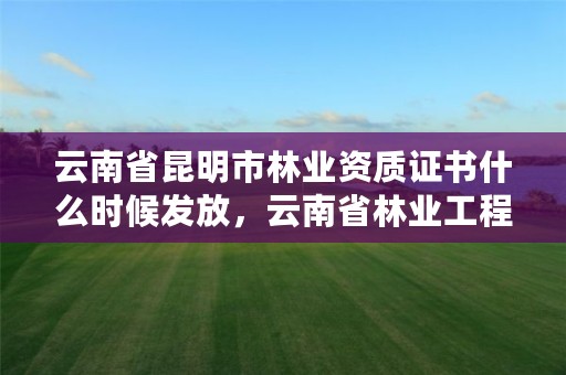 云南省昆明市林业资质证书什么时候发放,云南省林业工程师申报条件