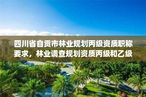 四川省自贡市林业规划丙级资质职称要求,林业调查规划资质丙级和乙级的区别