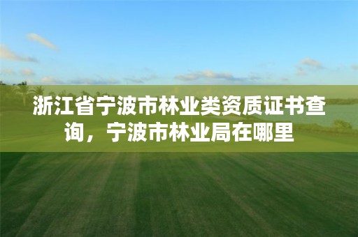 浙江省宁波市林业类资质证书查询，宁波市林业局在哪里