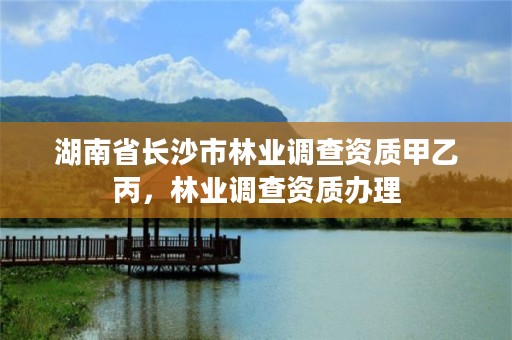 湖南省长沙市林业调查资质甲乙丙，林业调查资质办理