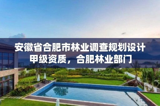 安徽省合肥市林业调查规划设计甲级资质,合肥林业部门