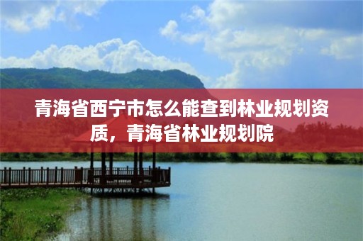 青海省西宁市怎么能查到林业规划资质，青海省林业规划院