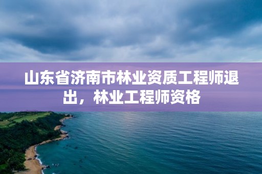 山东省济南市林业资质工程师退出,林业工程师资格