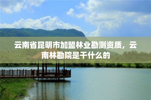 云南省昆明市加盟林业勘测资质,云南林勘院是干什么的