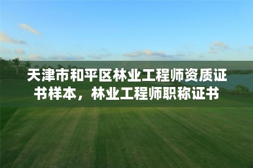 天津市和平区林业工程师资质证书样本,林业工程师职称证书