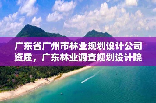 广东省广州市林业规划设计公司资质，广东林业调查规划设计院