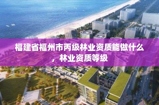 福建省福州市丙级林业资质能做什么，林业资质等级