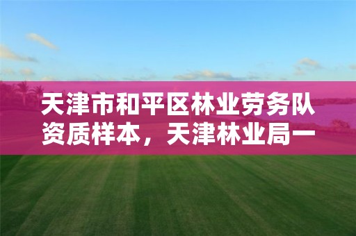 天津市和平区林业劳务队资质样本,天津林业局一个月工资多少